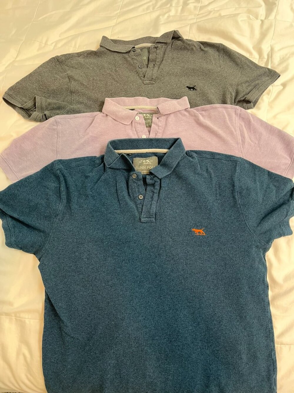 Rodd & Gunn New Zealand - 3 Sport Fit Polos - XL - Blue, Grey, Lavender